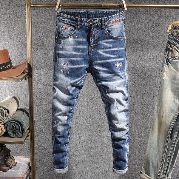 men's jeans european street fashion men retro blue elastic slim ripped embroidery painted designer hip hop punk pencil pants
men's jeans european street fashion men retro blue elastic slim ripped embroidery painted designer hip hop punk pencil pants