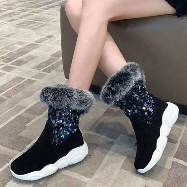 boots big size 46 half sequined cloth shaft flat with women winter fur shoes low heel round slip-on short booties for ladies, Black
boots big size 46 half sequined cloth shaft flat with women winter fur shoes low heel round slip-on short booties for ladies, Black