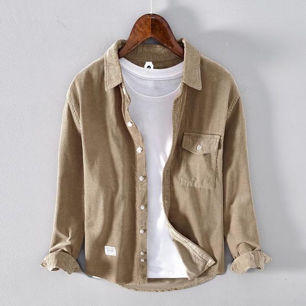 men's dress shirts corduroy shirt for men autumn long sleeves chest pocket design vintage warm smart casualt male clothing, White;black
men's dress shirts corduroy shirt for men autumn long sleeves chest pocket design vintage warm smart casualt male clothing, White;black