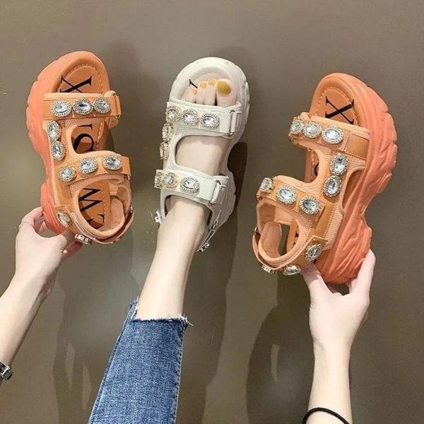 sandals summer style rhinestone women's breathable and comfortable non-slip beach thick-soled casual sports, Black
sandals summer style rhinestone women's breathable and comfortable non-slip beach thick-soled casual sports, Black