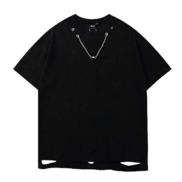 men's t-shirts 2021 high street solid color with chain round neck short sleeve t-shirt male hip hop loose bf wild half, White;black
men's t-shirts 2021 high street solid color with chain round neck short sleeve t-shirt male hip hop loose bf wild half, White;black