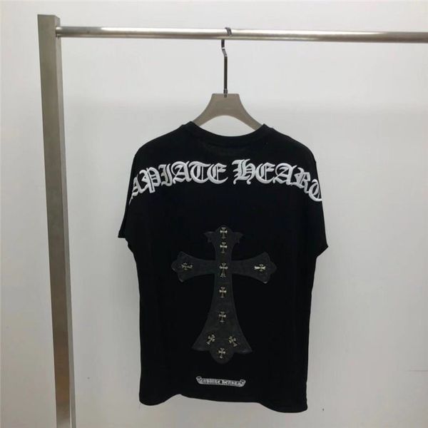 fashion brand 21ss summer new ch kro sanskrit embroidery cross heavy industry leather short sleeve fashion for, White;black
fashion brand 21ss summer new ch kro sanskrit embroidery cross heavy industry leather short sleeve fashion for, White;black