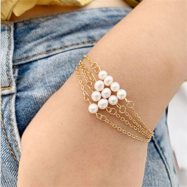 link chain freshwater pearl bracelet set creative retro simple diy combination, Black
link chain freshwater pearl bracelet set creative retro simple diy combination, Black