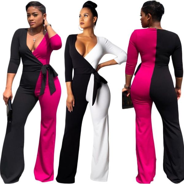 women's jumpsuits & rompers color patchwork women loose jumpsuit wrap v neck bow tie long sleeve romper wide leg pants trendy casual ov, Black;white
women's jumpsuits & rompers color patchwork women loose jumpsuit wrap v neck bow tie long sleeve romper wide leg pants trendy casual ov, Black;white