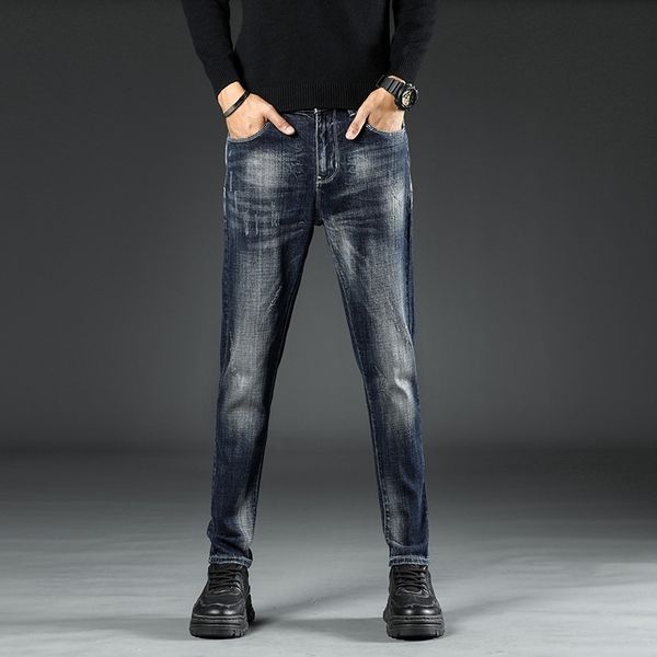 2019 new korean slim fit jeans men's mid waist elastic small leg jeans men's pants, Blue
2019 new korean slim fit jeans men's mid waist elastic small leg jeans men's pants, Blue