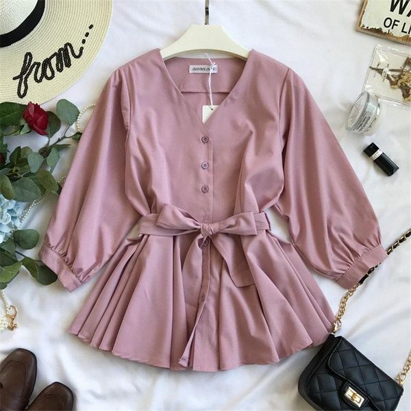 women's blouses & shirts 2021 summer casual v-neck ruffles shirt women bandage blouse elegant single-breasted blusas office femme, White
women's blouses & shirts 2021 summer casual v-neck ruffles shirt women bandage blouse elegant single-breasted blusas office femme, White