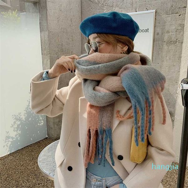winter cashmere plaid tassels shawl love thick braid rainbow plaid color matching scarf women 211123, Blue;gray
winter cashmere plaid tassels shawl love thick braid rainbow plaid color matching scarf women 211123, Blue;gray