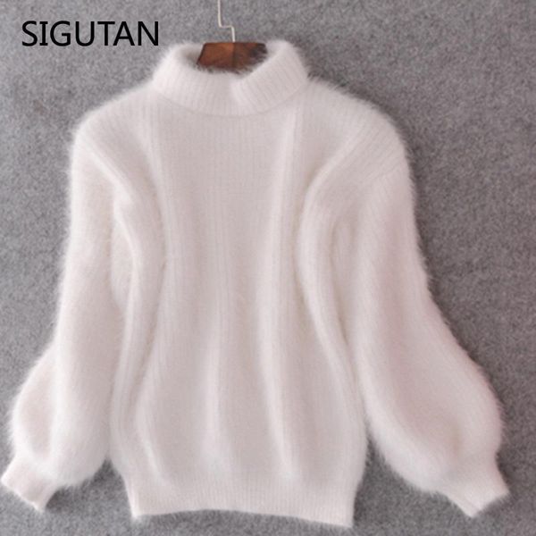 women's sweaters white mohair thicken turtleneck sweater autumn winter sweet fashion lantern sleeve casual solid color pullover pull fe, White;black
women's sweaters white mohair thicken turtleneck sweater autumn winter sweet fashion lantern sleeve casual solid color pullover pull fe, White;black