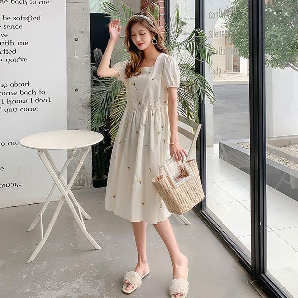 maternity dresses 2021 summer pregnant women breastfeeding dress floral embroidery hubble-bubble sleeve square collar nursing cute, White
maternity dresses 2021 summer pregnant women breastfeeding dress floral embroidery hubble-bubble sleeve square collar nursing cute, White