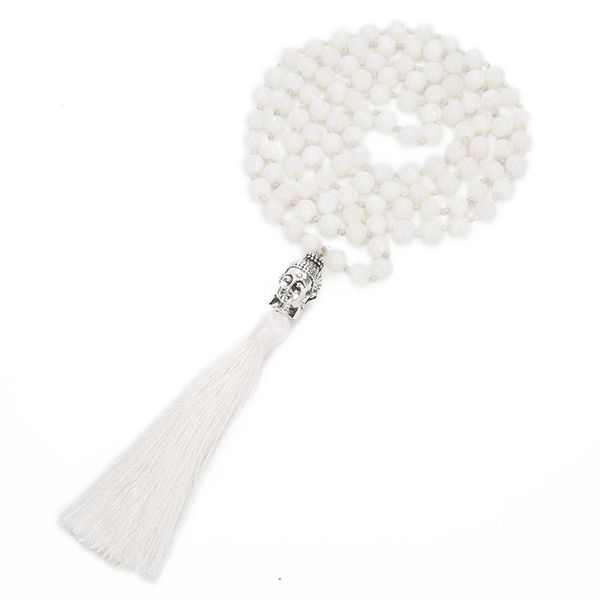 pendant necklaces 108mala natural porcelain white stone beaded handmade knotted meditation declaration prayer buddha head tassel necklace, Silver
pendant necklaces 108mala natural porcelain white stone beaded handmade knotted meditation declaration prayer buddha head tassel necklace, Silver
