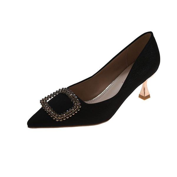 dress shoes 2021 autumn women's pumps slip-on solid shallow crystal pointed toe fashion high heels thin all-match, Black
dress shoes 2021 autumn women's pumps slip-on solid shallow crystal pointed toe fashion high heels thin all-match, Black