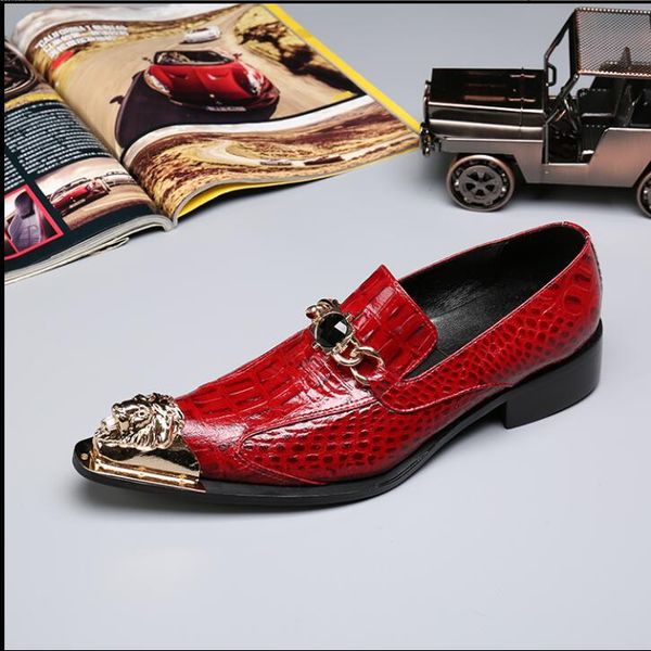 dress shoes british men red pointed toe crocodile pattern leather man lace up stylish wedding 38-46 da44, Black
dress shoes british men red pointed toe crocodile pattern leather man lace up stylish wedding 38-46 da44, Black