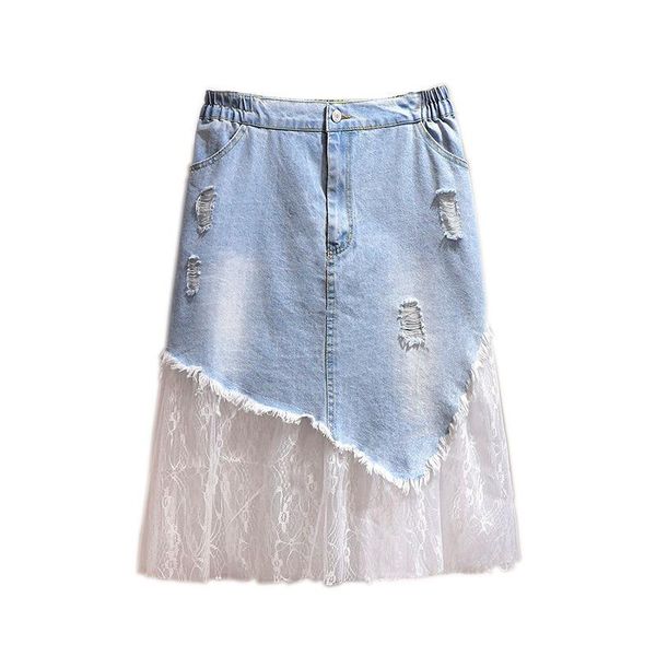skirts women's fashion jeans spring and summer casual elastic waist denim mesh patchwork hollow out a- line plus size skirt, Black
skirts women's fashion jeans spring and summer casual elastic waist denim mesh patchwork hollow out a- line plus size skirt, Black