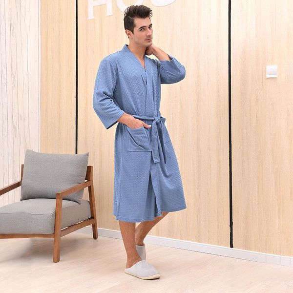 men's sleepwear plus size dressing gown waffle plaid bathrobe solid bath rob el home nightgown long sleeve lace up coat pajamas, Black;brown
men's sleepwear plus size dressing gown waffle plaid bathrobe solid bath rob el home nightgown long sleeve lace up coat pajamas, Black;brown