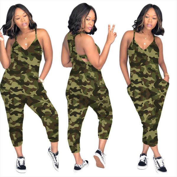 3color fashion camo printed playsuit womens romper bodysuit party camouflage strappy harem long trousers casual overalls, Black;white
3color fashion camo printed playsuit womens romper bodysuit party camouflage strappy harem long trousers casual overalls, Black;white