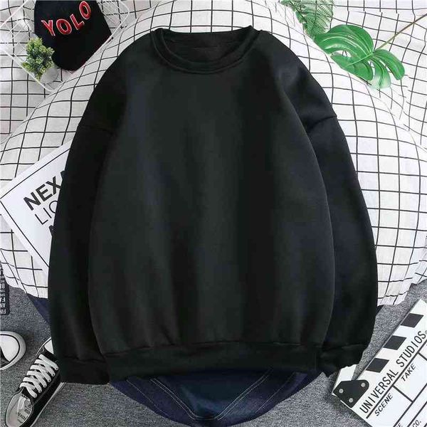 2021autumn and winter solid color round neck sweater men's loose plush long sleeve t-shirt lovers' shirt simple base coat, Black
2021autumn and winter solid color round neck sweater men's loose plush long sleeve t-shirt lovers' shirt simple base coat, Black
