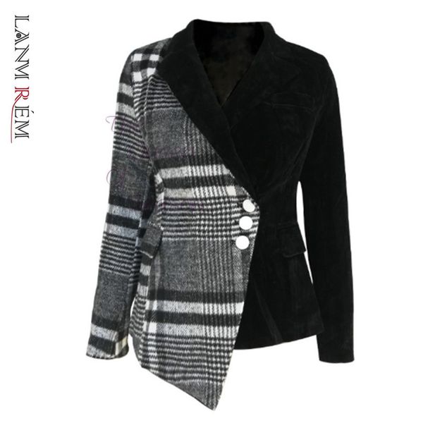 spring autumn turn-down collar full sleeves coat patchwork velvet buttons high waist jacket wl07601xl 210507, Black;brown
spring autumn turn-down collar full sleeves coat patchwork velvet buttons high waist jacket wl07601xl 210507, Black;brown
