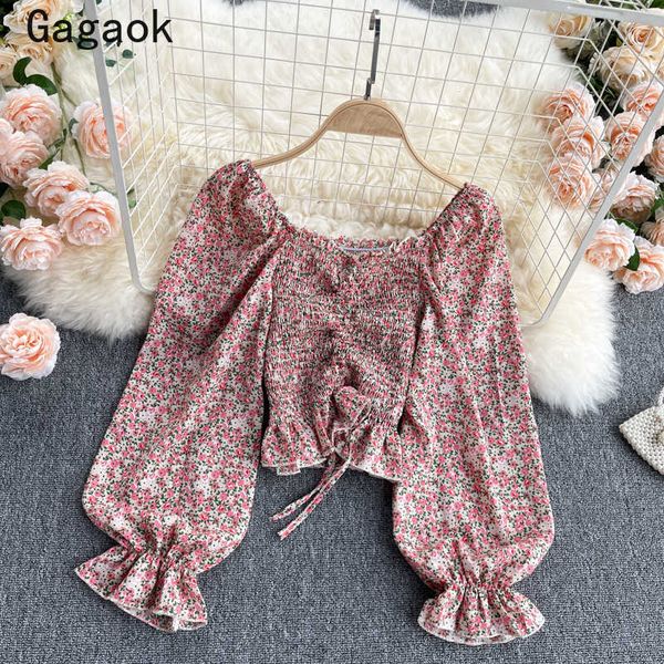 women sweet blouse spring autumn slash neck puff sleeve ruffles floral print shirts slim chic wild blouses 210531, White
women sweet blouse spring autumn slash neck puff sleeve ruffles floral print shirts slim chic wild blouses 210531, White