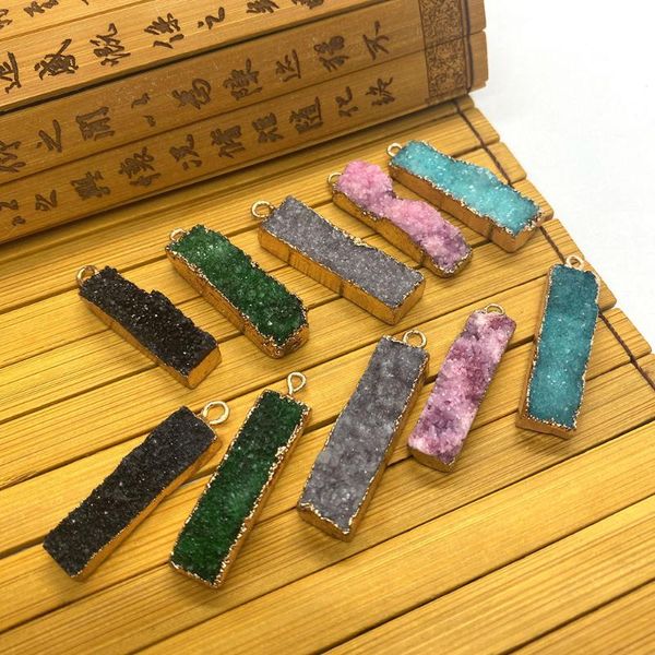 charms natural stone pendants multi-color crystals irregular rectangular edging can be used to diy making fashion jewelry decorations, Bronze;silver
charms natural stone pendants multi-color crystals irregular rectangular edging can be used to diy making fashion jewelry decorations, Bronze;silver
