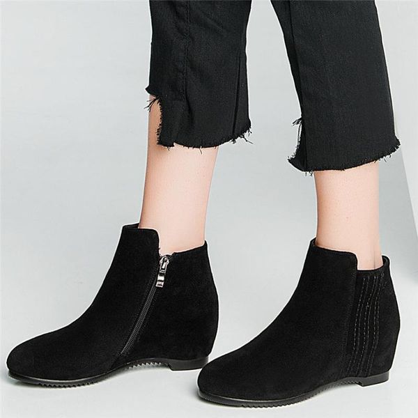 boots 2021 us size 3 casual shoes women genuine leather hidden wedge ankle female round toe party platform pumps 9, Black
boots 2021 us size 3 casual shoes women genuine leather hidden wedge ankle female round toe party platform pumps 9, Black