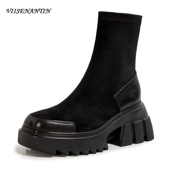 boots autumn winter fashion british style suede sleeve stretch wild thick heel high women flock casual short1, Black
boots autumn winter fashion british style suede sleeve stretch wild thick heel high women flock casual short1, Black