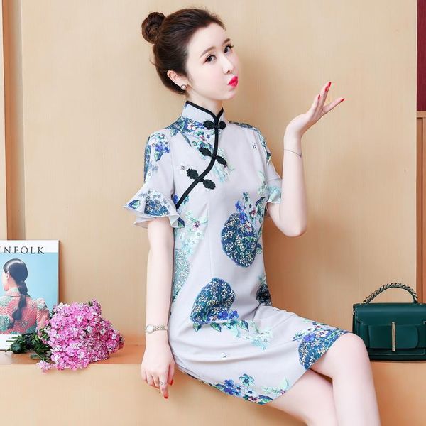 ethnic clothing 2021 summer ruffle sleeve short qipao dress modern floral print fashion girl sweet cheongsam plus women party qi pao, Red
ethnic clothing 2021 summer ruffle sleeve short qipao dress modern floral print fashion girl sweet cheongsam plus women party qi pao, Red