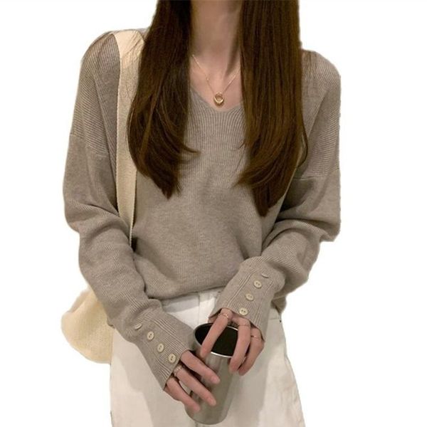 women's sweaters stretch cotton v-neck sweater women pullover 2021 autumn winter all-match streetwear casual knitted jumper pull femme, White;black
women's sweaters stretch cotton v-neck sweater women pullover 2021 autumn winter all-match streetwear casual knitted jumper pull femme, White;black
