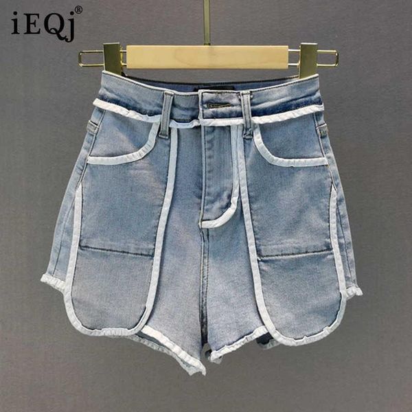 women's shorts ieqj 2021 blue spring and summer fashion women clothes hihg waist striped pocket patchwork female s wr23605l, White;black
women's shorts ieqj 2021 blue spring and summer fashion women clothes hihg waist striped pocket patchwork female s wr23605l, White;black