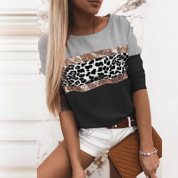 women's swimwear women round neck long sleeve slim blouse fashion leopard pattern printing patchwork shirt female spring autumn casual, White;black
women's swimwear women round neck long sleeve slim blouse fashion leopard pattern printing patchwork shirt female spring autumn casual, White;black