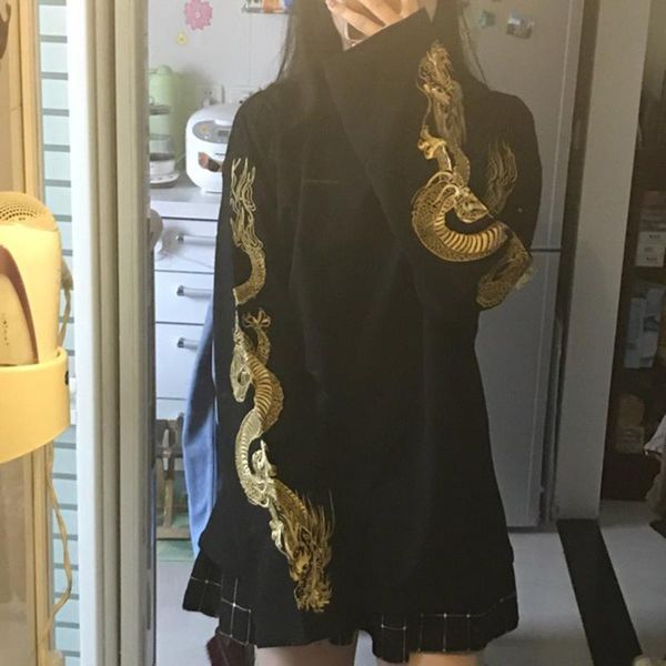 women's hoodies & sweatshirts chinese style dragon hoodie sweatshirt women embroidery design gothic spring vintage casual oversize blac, Black
women's hoodies & sweatshirts chinese style dragon hoodie sweatshirt women embroidery design gothic spring vintage casual oversize blac, Black