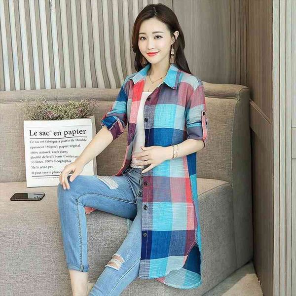 women spring autumn plaid single casual shirts female lattice loose vintage blouse lady turn down collar z421, White 
women spring autumn plaid single casual shirts female lattice loose vintage blouse lady turn down collar z421, White