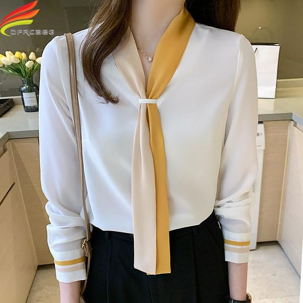women's blouses & shirts 2021 spring women chiffon blouse with shirt belt blue gray or white long sleeve korean style blusas mujer
women's blouses & shirts 2021 spring women chiffon blouse with shirt belt blue gray or white long sleeve korean style blusas mujer