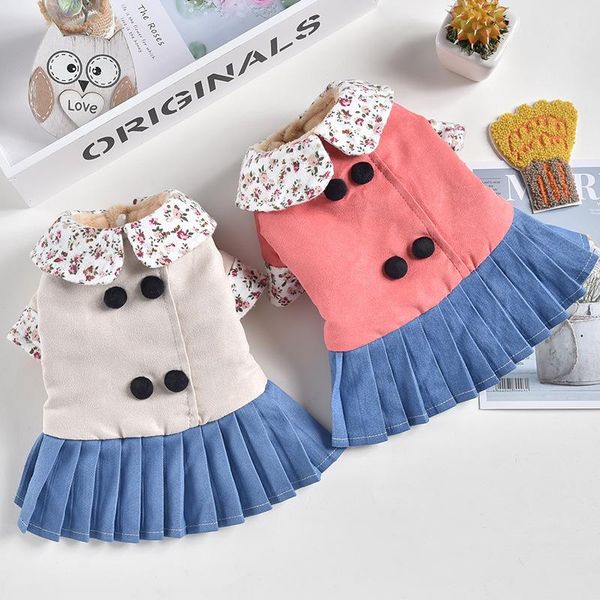 dog apparel flowers printing fashion collar warm clothes for winter small puppies cotton and thick double breasted pleated pet skirt
dog apparel flowers printing fashion collar warm clothes for winter small puppies cotton and thick double breasted pleated pet skirt