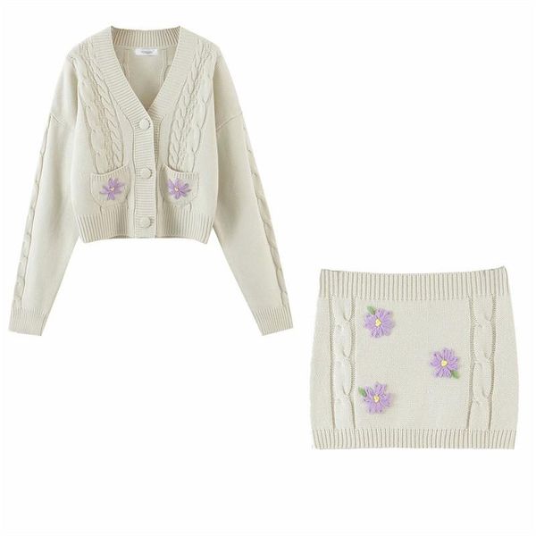 women's knits & tees puwd vintage women flowers knitted two piece sets 2021 summer fashion ladies casual sweaters girls chic knitwear s, White
women's knits & tees puwd vintage women flowers knitted two piece sets 2021 summer fashion ladies casual sweaters girls chic knitwear s, White