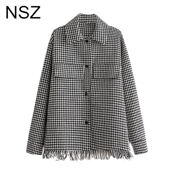 women's jackets nsz women oversized black white houndstooth tweed jacket shirt coat overshirt tassel plaid ladies streetwear checked ou, Black;brown
women's jackets nsz women oversized black white houndstooth tweed jacket shirt coat overshirt tassel plaid ladies streetwear checked ou, Black;brown