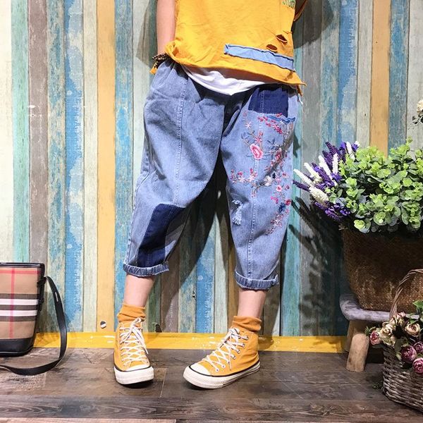 fairynatural jeans women summer elastic waist loose denim pants ladies 2021 embroidery pocket vintage harem trousers women's, Blue
fairynatural jeans women summer elastic waist loose denim pants ladies 2021 embroidery pocket vintage harem trousers women's, Blue