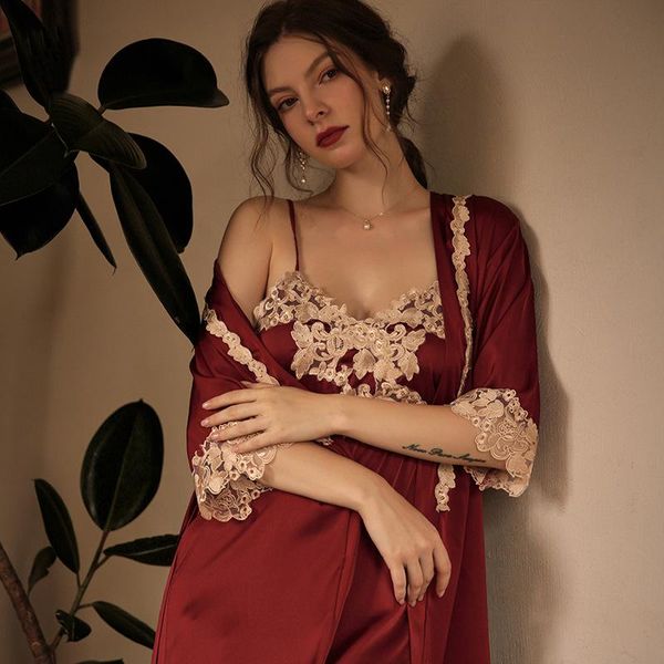 women's sleepwear 2021 summer women pajamas ice silk touch ladies lace sling dress court style robe gown nightgown set homewear, Black;red
women's sleepwear 2021 summer women pajamas ice silk touch ladies lace sling dress court style robe gown nightgown set homewear, Black;red