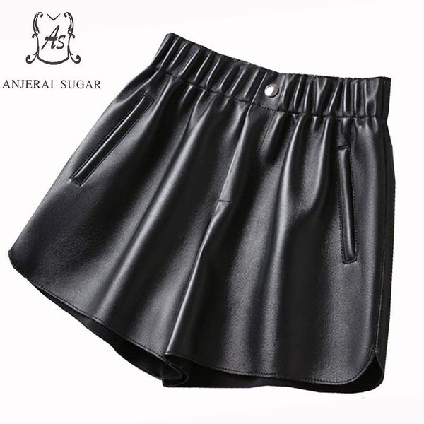 women's shorts spring women sheepskin genuine leather bllack bule elastic high waist feminino casual loose wide leg short, White;black
women's shorts spring women sheepskin genuine leather bllack bule elastic high waist feminino casual loose wide leg short, White;black
