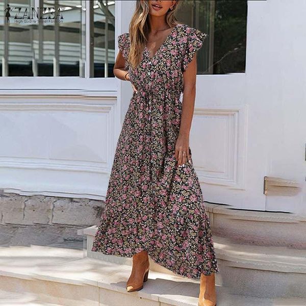 casual dresses 2021 summer elegant women zanzea print maxi vestidos solid ruffle sleeve long sundress lady v-neck robe plus size, Black;gray
casual dresses 2021 summer elegant women zanzea print maxi vestidos solid ruffle sleeve long sundress lady v-neck robe plus size, Black;gray
