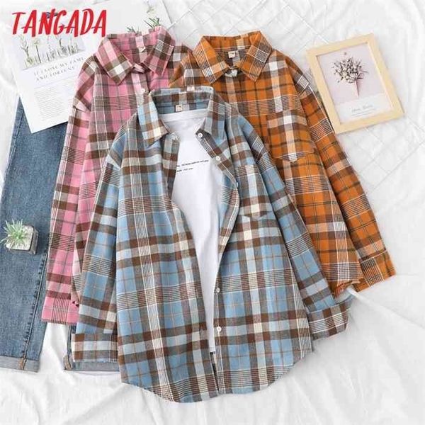 tangada women oversized plaid print boyfriend style shirt long sleeve chic female casual loose shirt bao4, White
tangada women oversized plaid print boyfriend style shirt long sleeve chic female casual loose shirt bao4, White