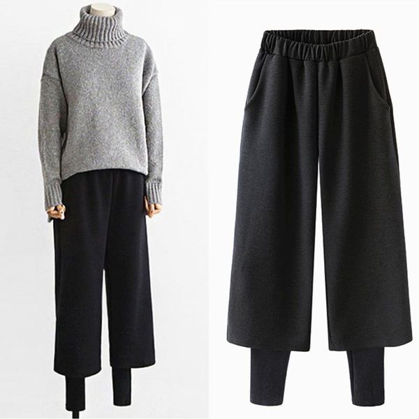 women's pants & capris women casual velvet winter lady's thick plus clothing ankle-length wide leg, Black;white
women's pants & capris women casual velvet winter lady's thick plus clothing ankle-length wide leg, Black;white