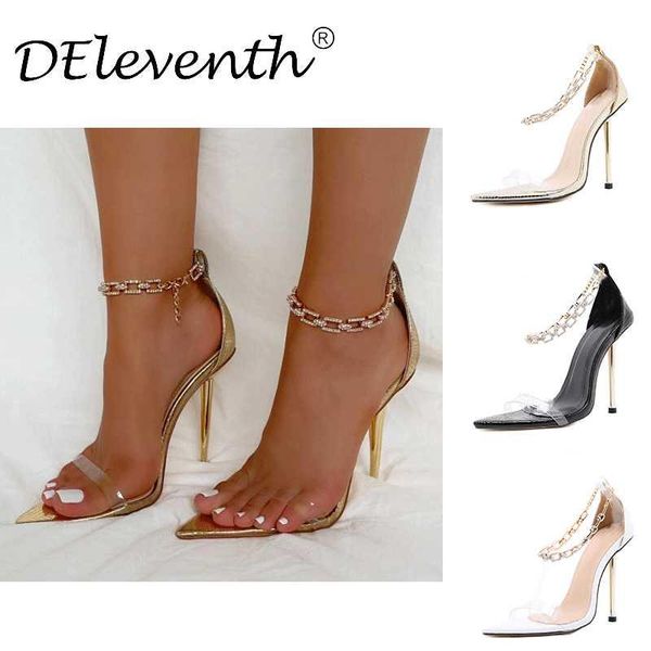 sandals ziling 2021 women's shoes metal high heels diamond chain pointed, Black
sandals ziling 2021 women's shoes metal high heels diamond chain pointed, Black