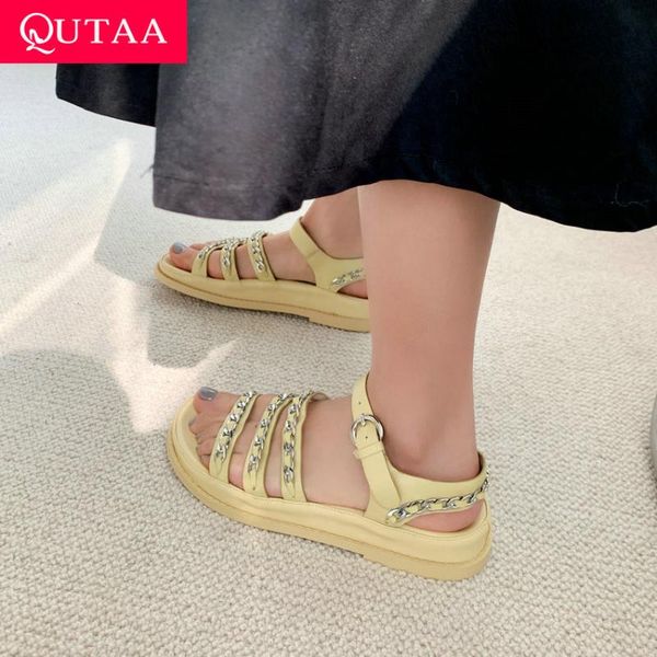 sandals qutaa 2021 women metal decoration genuine leather casual summer open toe wedge heel basic female shoes size 34-40, Black
sandals qutaa 2021 women metal decoration genuine leather casual summer open toe wedge heel basic female shoes size 34-40, Black
