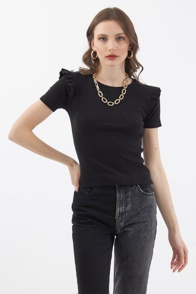 women's t-shirt black ruffled camisole t-shirts sport stylish 2021 fashion, White
women's t-shirt black ruffled camisole t-shirts sport stylish 2021 fashion, White