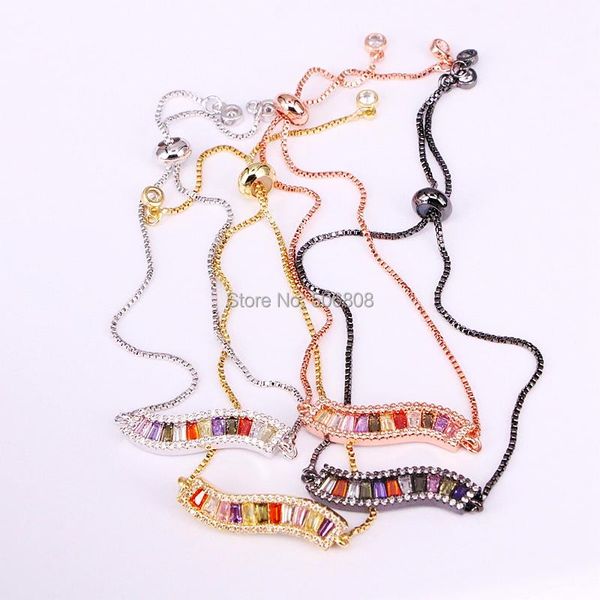 charm bracelets 6pcs zyz-b6955 colorful micro cz zircon wavy bar bracelet femme adjustable chain jewelry for women girls, Golden;silver
charm bracelets 6pcs zyz-b6955 colorful micro cz zircon wavy bar bracelet femme adjustable chain jewelry for women girls, Golden;silver