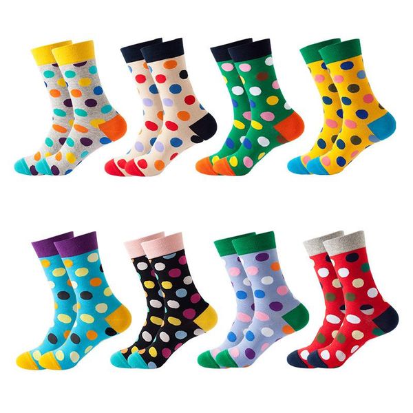 socks & hosiery dot pattern hip hop skateboard women's men's and cotton, Black;white