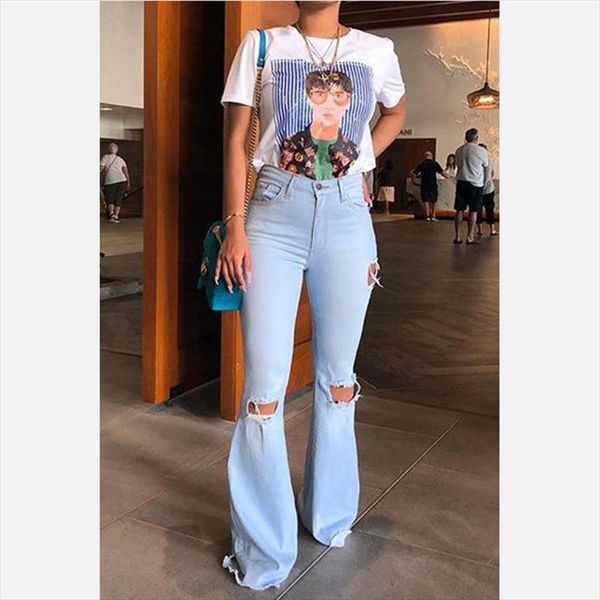 Spring Autumn High Waist Womens Capri Jeans Flare Denim Bell Bottom Ripped For Women Plus Size Female Skinny Woman, Black;white
Spring Autumn High Waist Womens Capri Jeans Flare Denim Bell Bottom Ripped For Women Plus Size Female Skinny Woman, Black;white