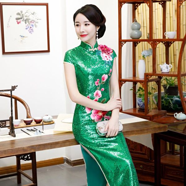 ethnic clothing floral exquisite sequins cheongsam women chinese long appliques mandarin collar dress elegant slim qipao oversize 3xl-6, Red
ethnic clothing floral exquisite sequins cheongsam women chinese long appliques mandarin collar dress elegant slim qipao oversize 3xl-6, Red