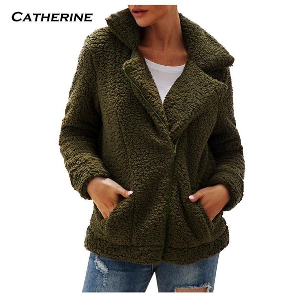 winter coat women autumn casual womens lapel zip up faux fur shearling fuzzy fleece jacket teddy bear warm fashion women's jackets, Black;brown
winter coat women autumn casual womens lapel zip up faux fur shearling fuzzy fleece jacket teddy bear warm fashion women's jackets, Black;brown