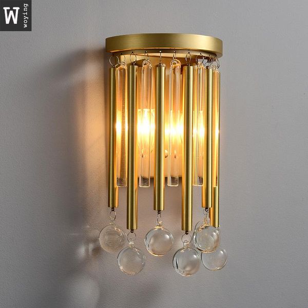 wall lamp all copper light luxury crystal glass simple post-modern bedroom bedside drop creative living room
wall lamp all copper light luxury crystal glass simple post-modern bedroom bedside drop creative living room